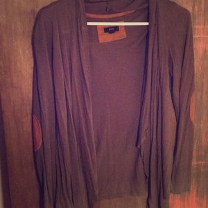 Olive Green Sweater with tan suede